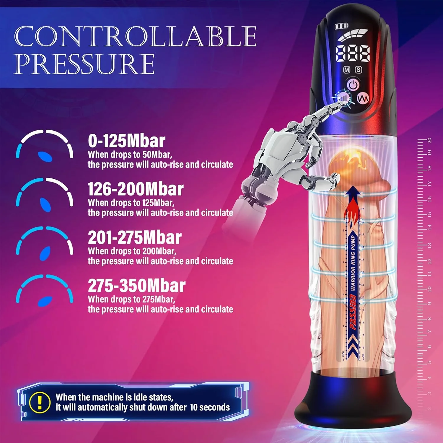 HydraFlux Penis Pump 4 Pressure & Suction Modes - Image 3