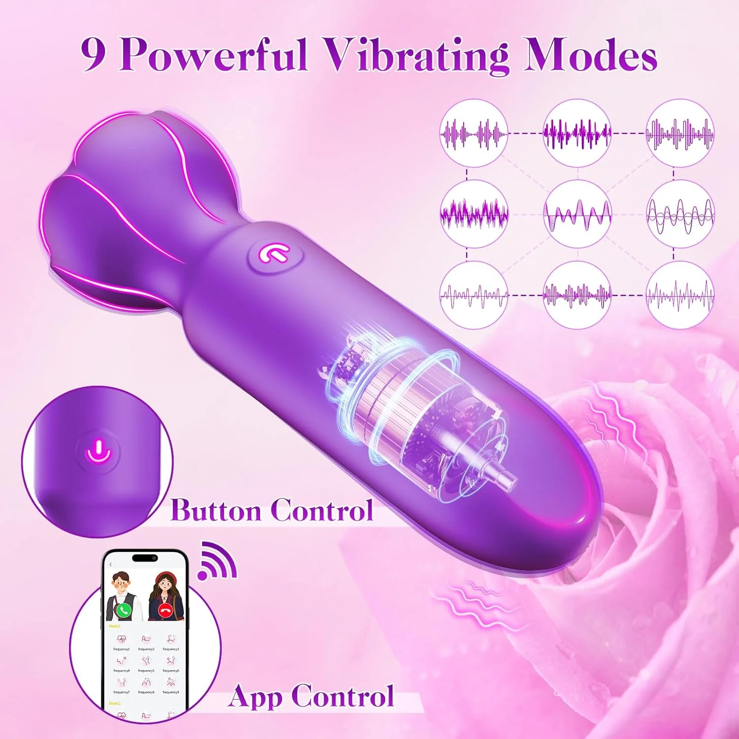 VibeLink App Control Bullet Vibrator 9 Modes Waterproof Quiet - Image 3