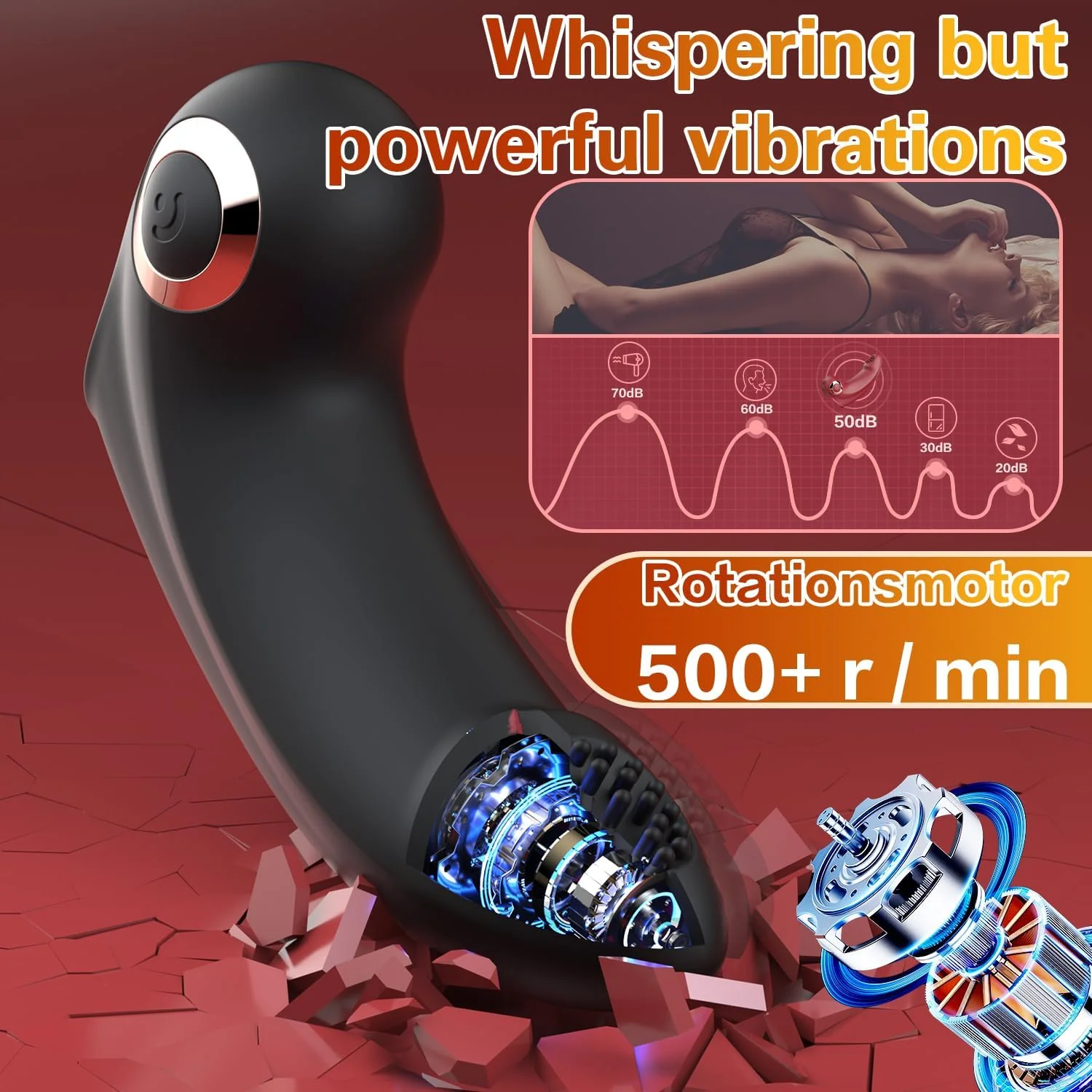 NoirTouch Finger Vibrator 10 Modes Waterproof Quiet Black - Image 4