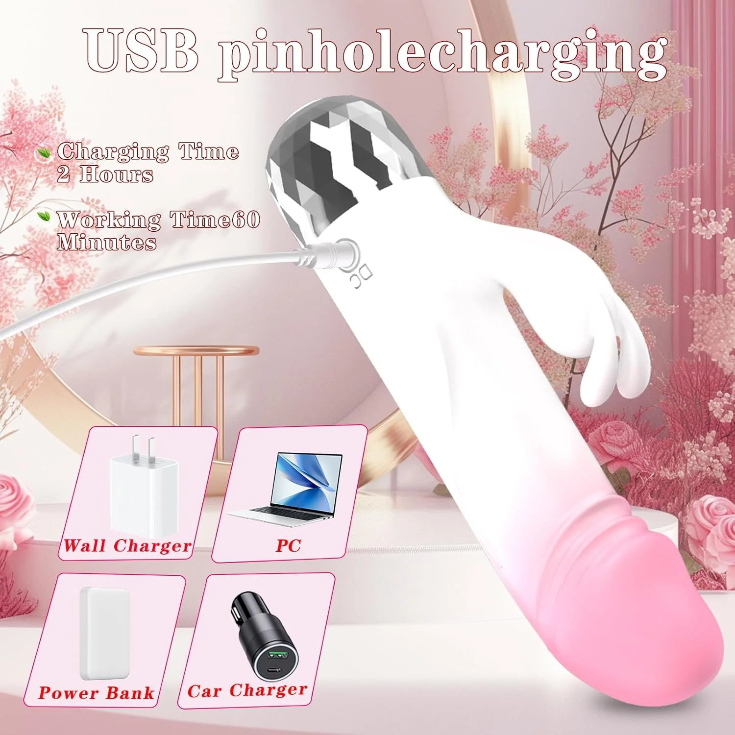 MiniVelour Mini Rabbit Vibrator 10 Modes Waterproof Silicone - Image 6