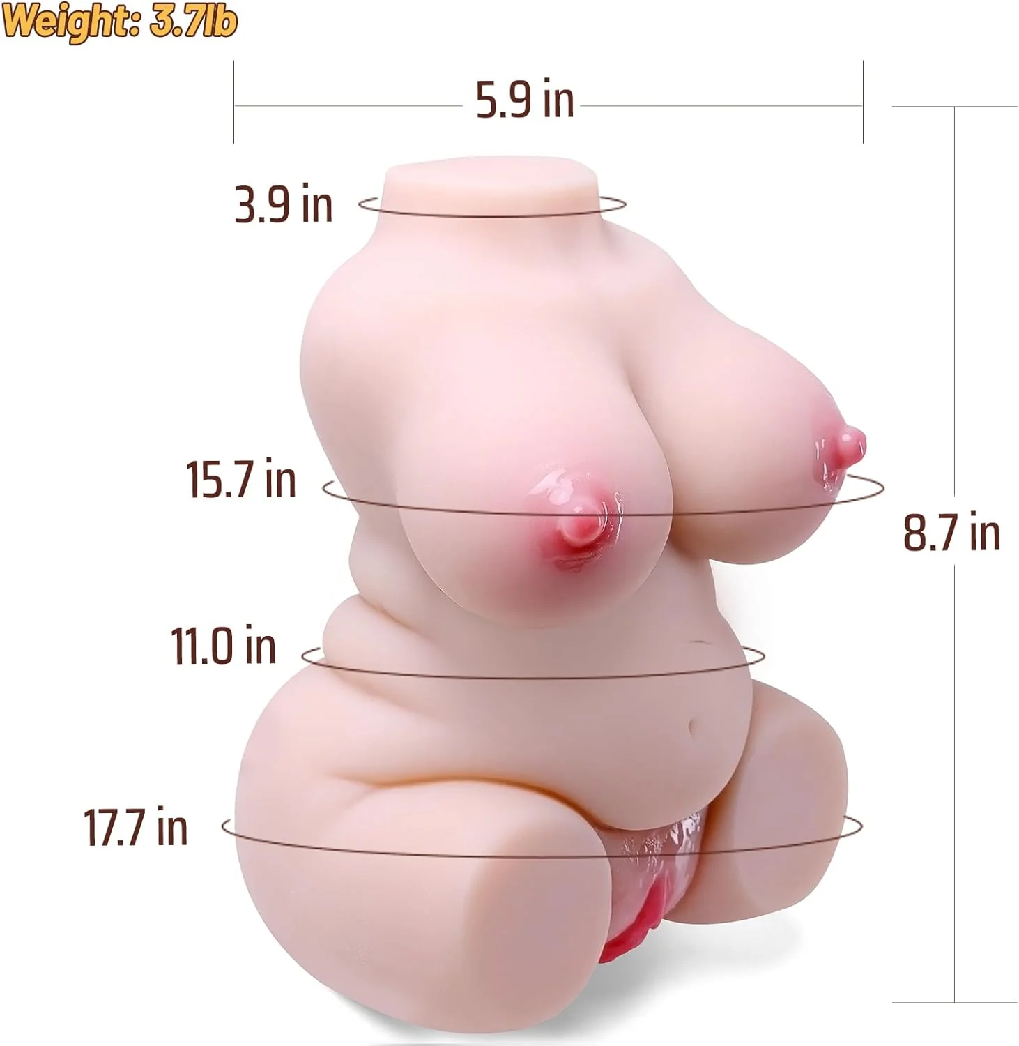 PlushVanta Mini BBW Sex Doll 3.7lb Pocket TPE - Image 6