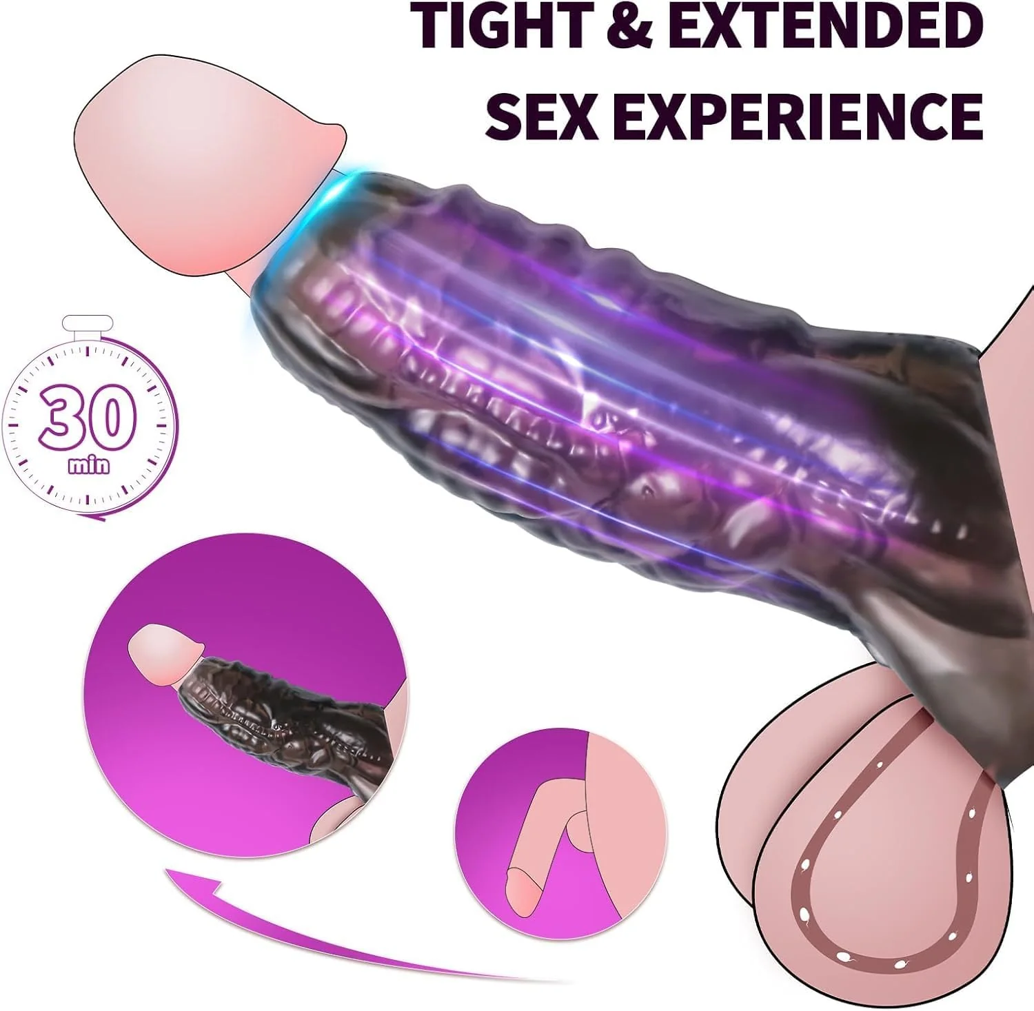 MythriX Monster Penis Sleeve 3 Texture Silicone Extender - Image 2
