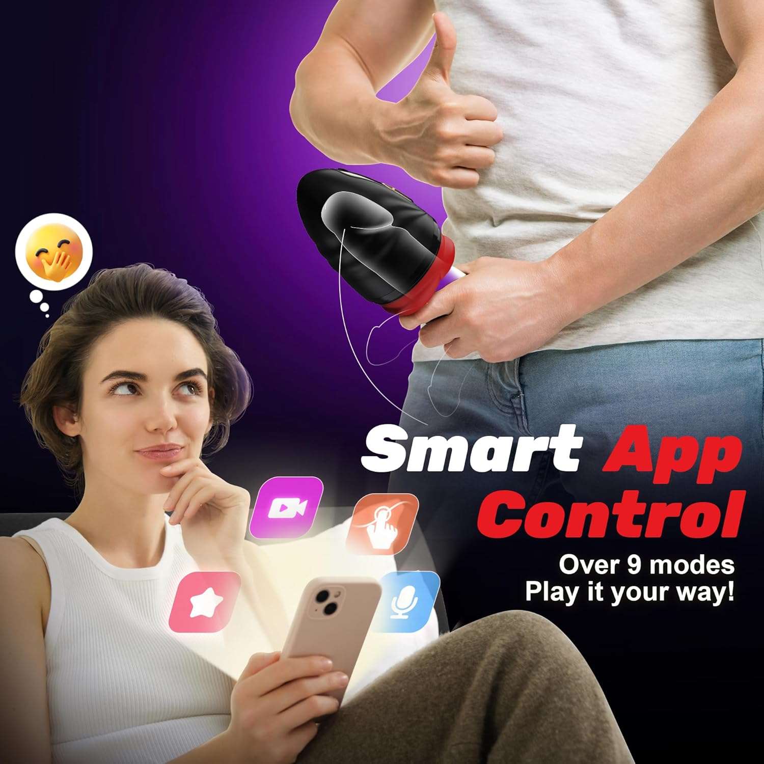 NovaReach 2-in-1 Penis Trainer & App-Controlled Male Masturbator - Image 5