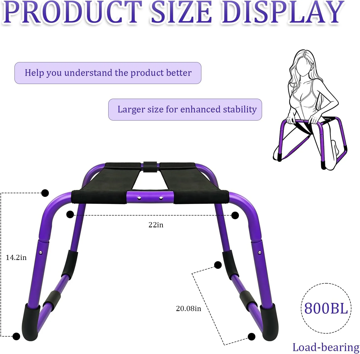 VioletForce XL Heavy Duty Sex Chair 800LB Foldable - Image 3
