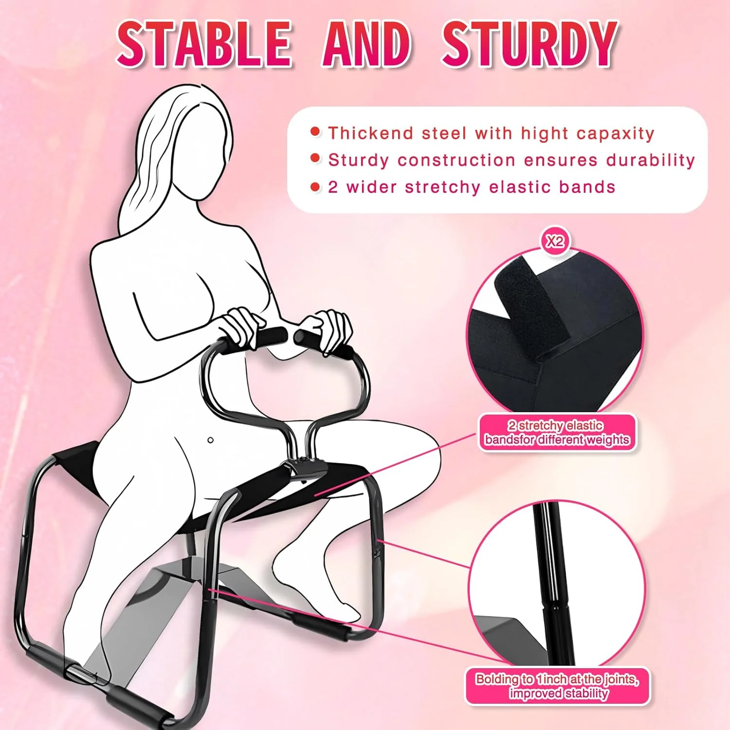 ControlBounce Adjustable Bouncing Sex Chair with Handrail - Image 2