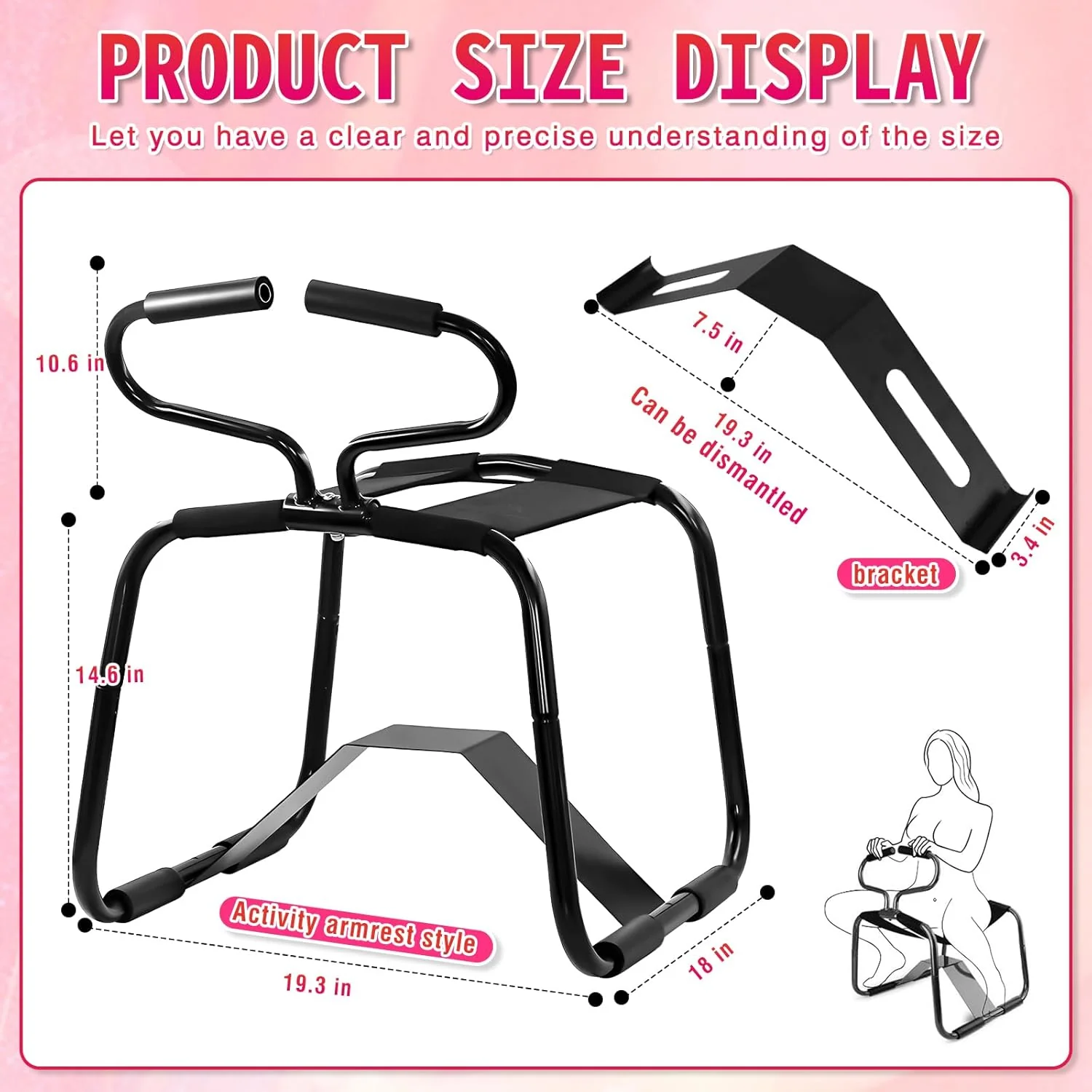 ControlBounce Adjustable Bouncing Sex Chair with Handrail - Image 3