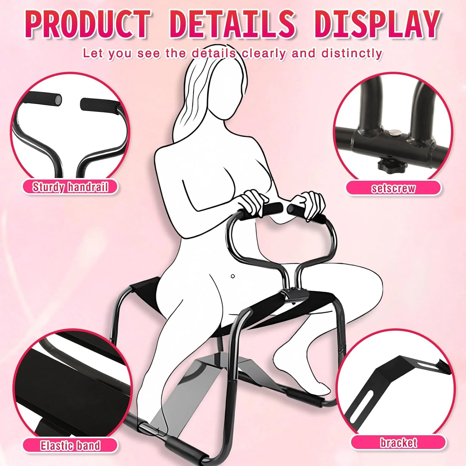 ControlBounce Adjustable Bouncing Sex Chair with Handrail - Image 4