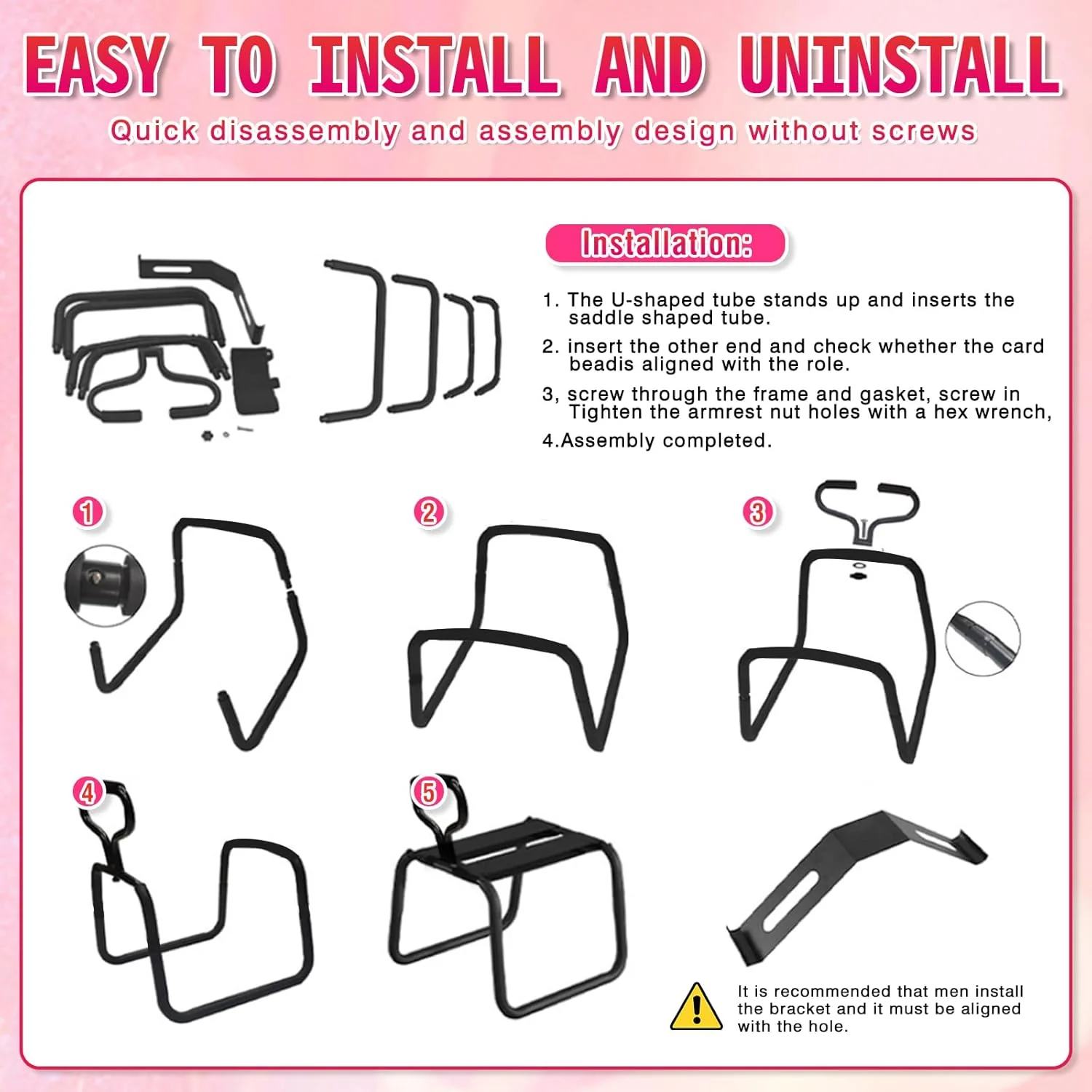 ControlBounce Adjustable Bouncing Sex Chair with Handrail - Image 6