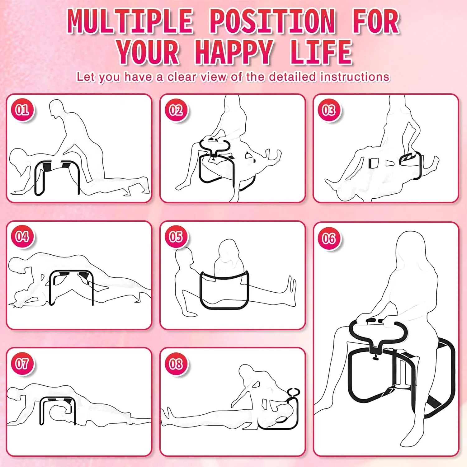 ControlBounce Adjustable Bouncing Sex Chair with Handrail - Image 7