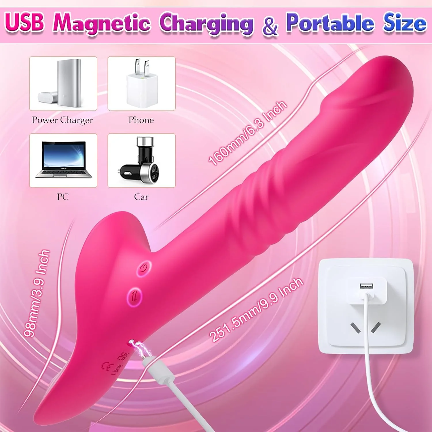 MysticRush Strap-On Thrusting & Vibrating Dildo - Image 7