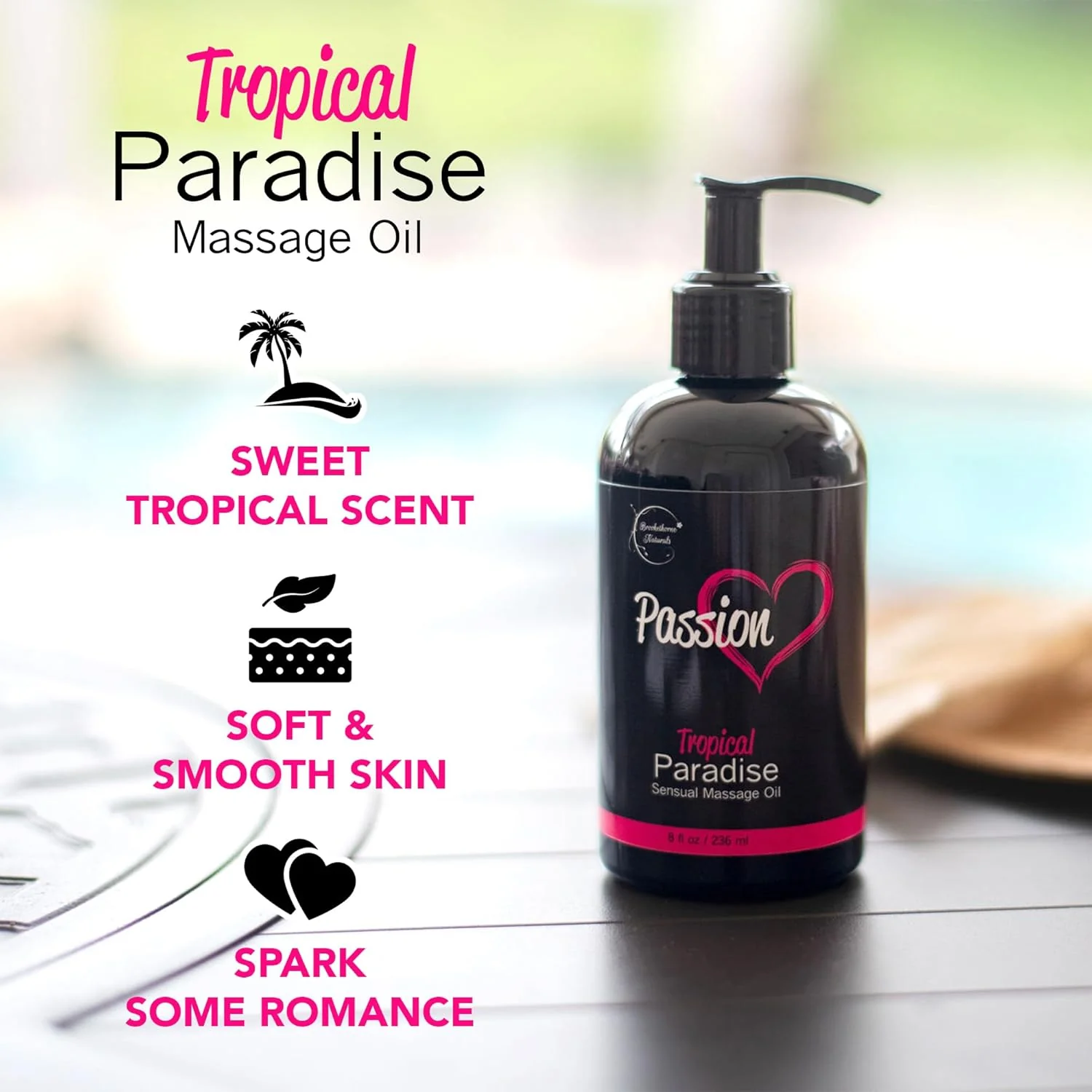Natural Passion Massage Oil for Couples | Tropical Aromatherapy, All-Natural - Image 4