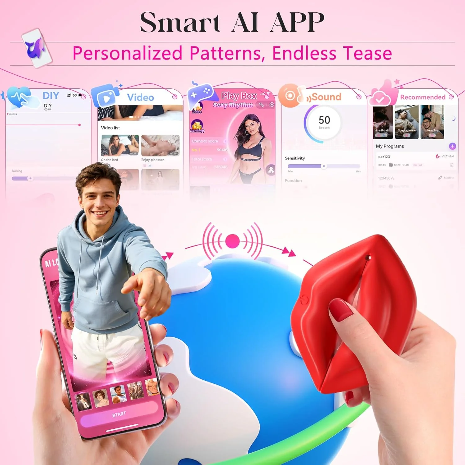 AetherSync App-Control Nipple Clamps AI App Remote 10 Modes - Image 3