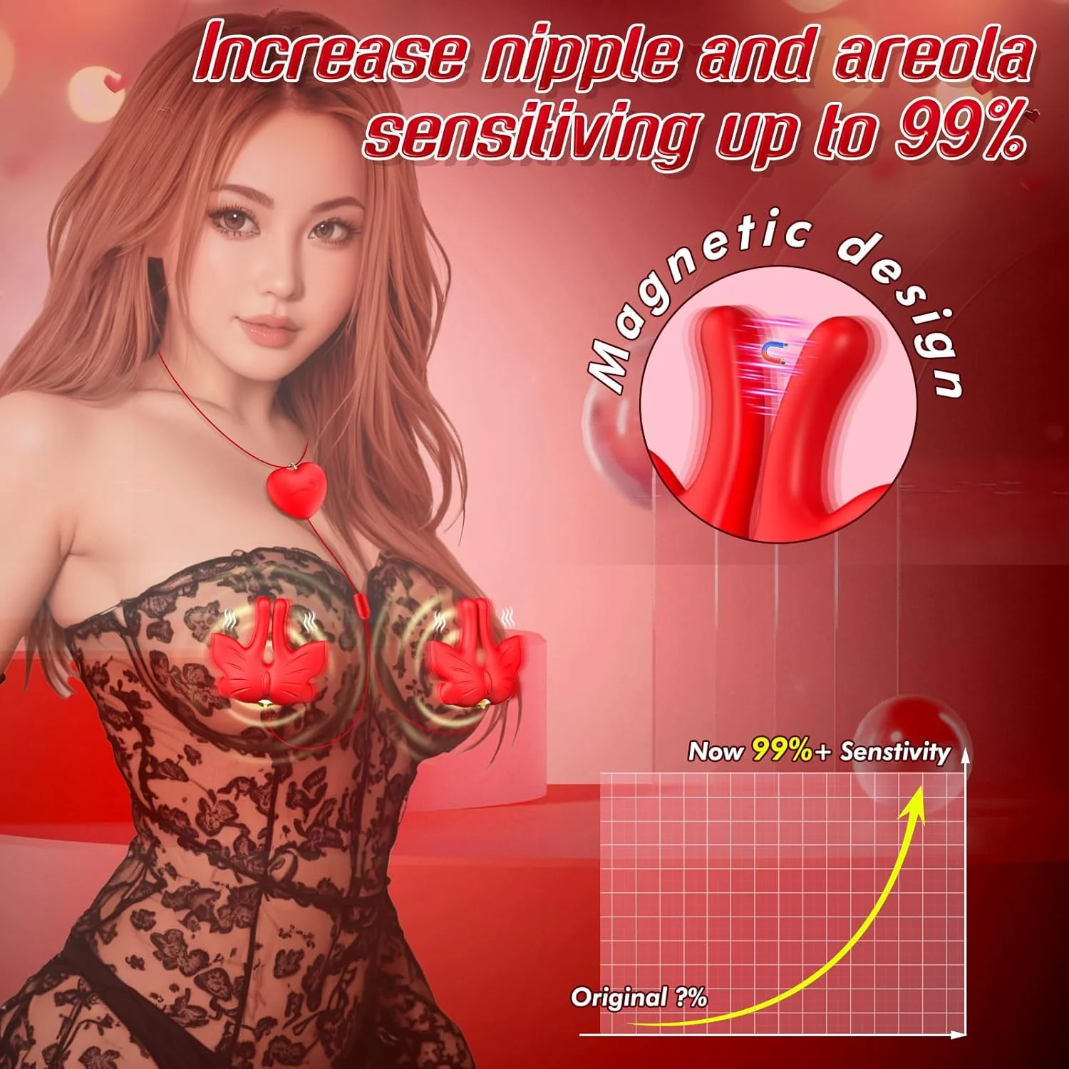 MagneticVibe Vibrating Butterfly Nipple Clamps 9 Modes - Image 3