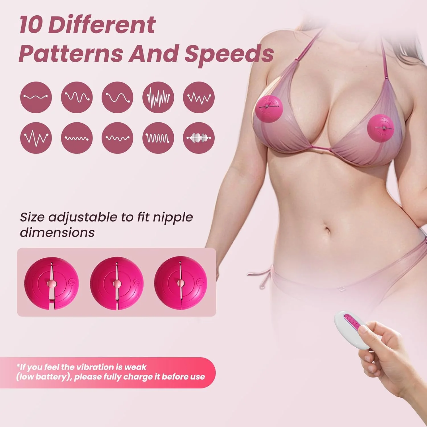 ContourFit Nipple Clamps + Sucker Set 10 Modes Remote - Image 3