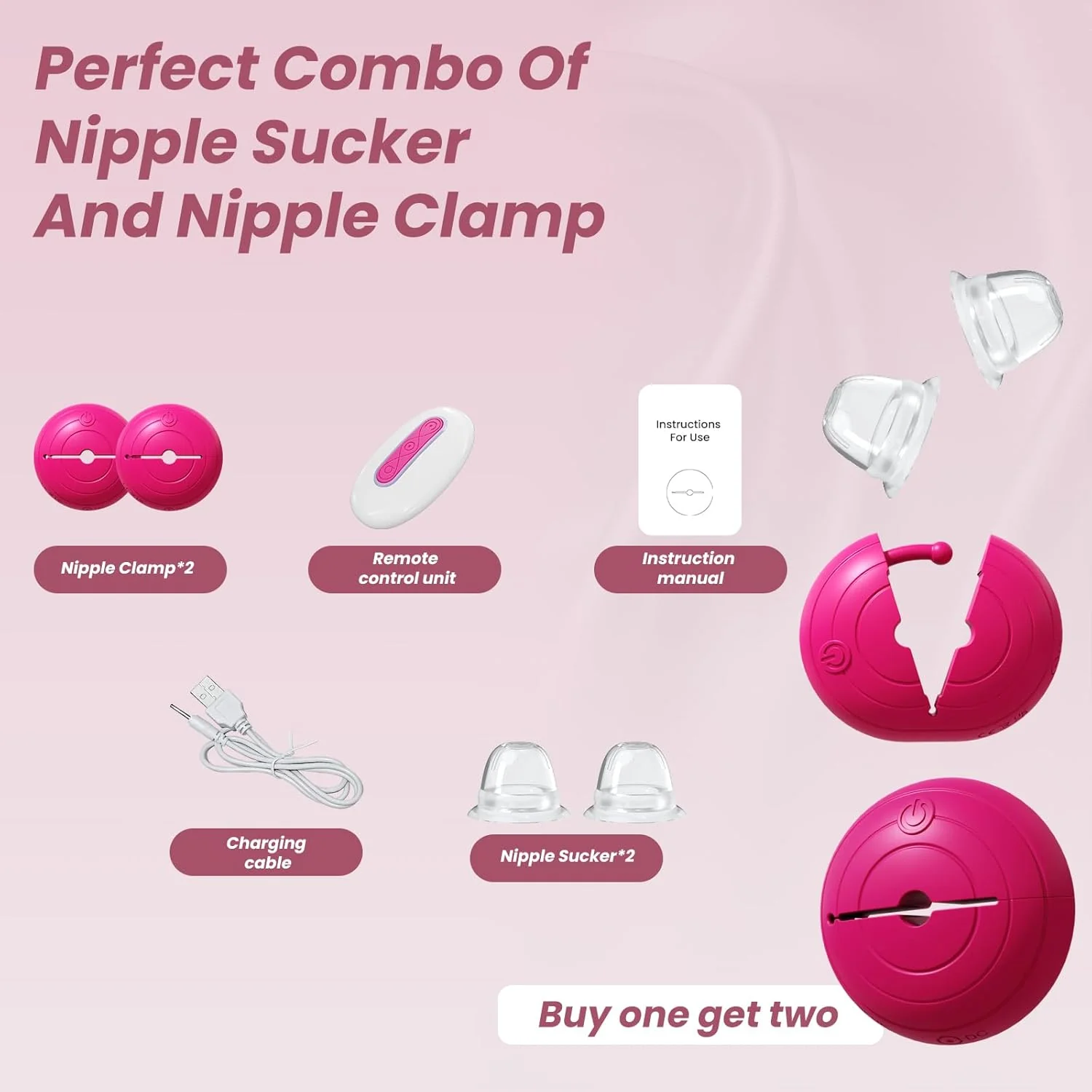 ContourFit Nipple Clamps + Sucker Set 10 Modes Remote - Image 4
