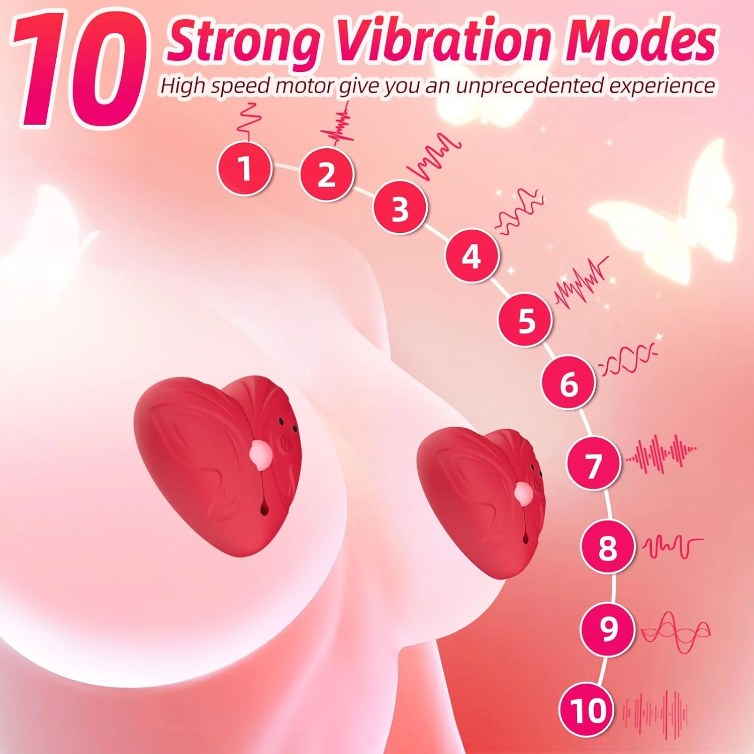 ButterflyX Remote Nipple Clamps Vibrator 10 Modes - Image 3