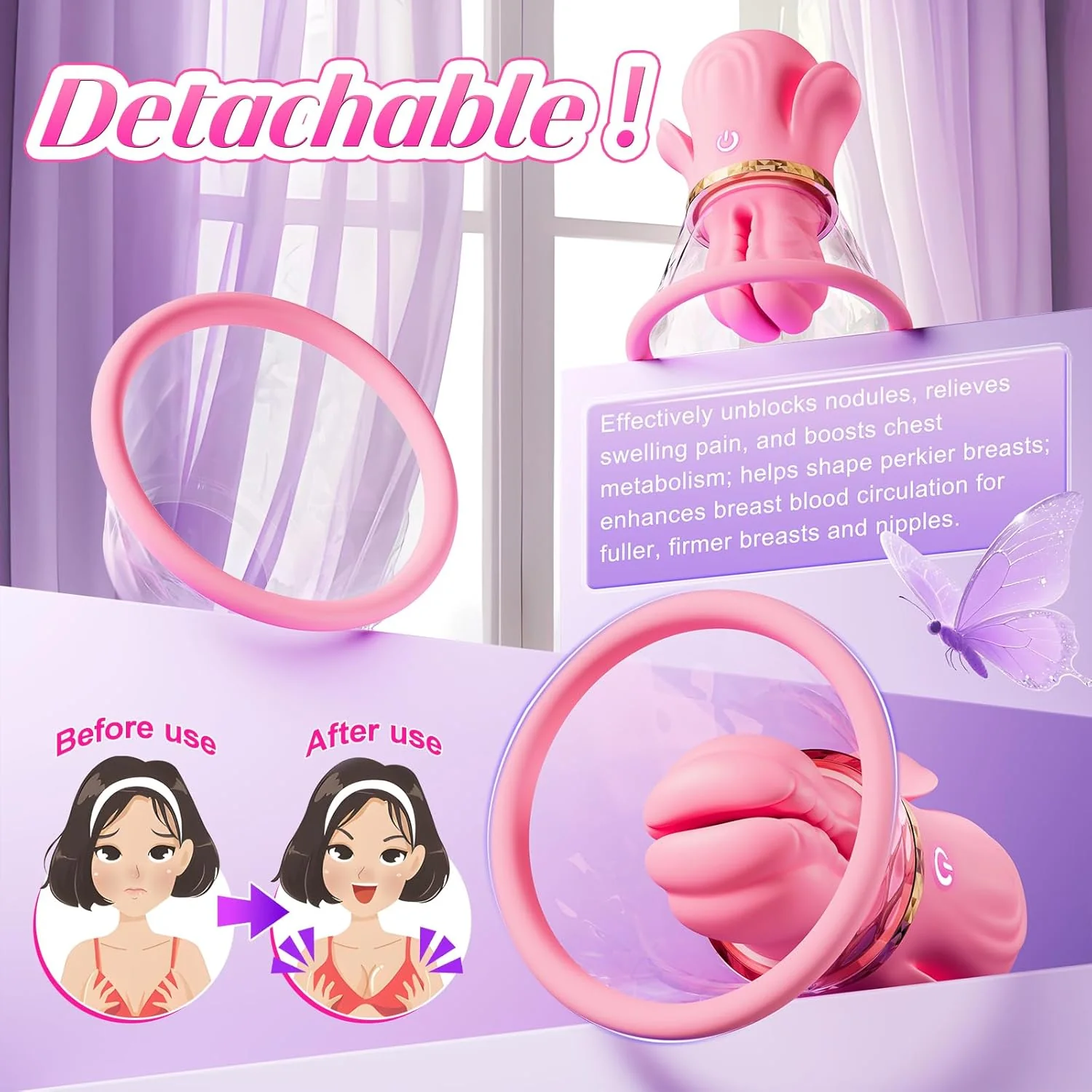 LuxeSuctionX Suction Nipple Vibrators 10 Modes – Soft Silicone - Image 4