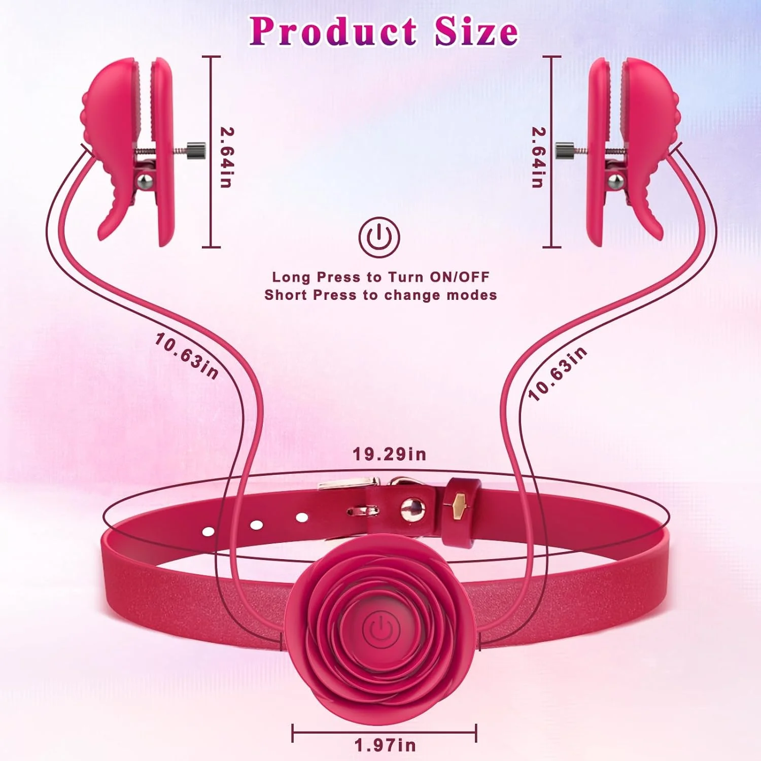 ScarletChain BDSM Nipple Clamp Choker Vibrator 10 Modes - Image 7