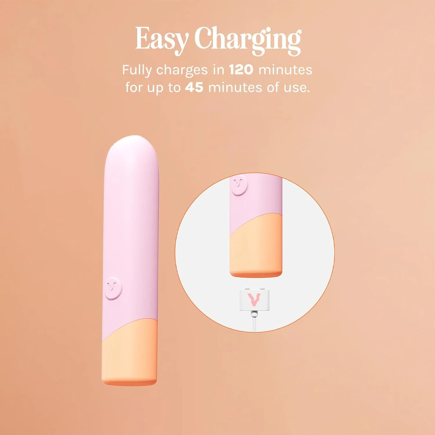 PeachLuxe Mini Bullet Vibrator Waterproof Quiet Rechargeable - Image 6