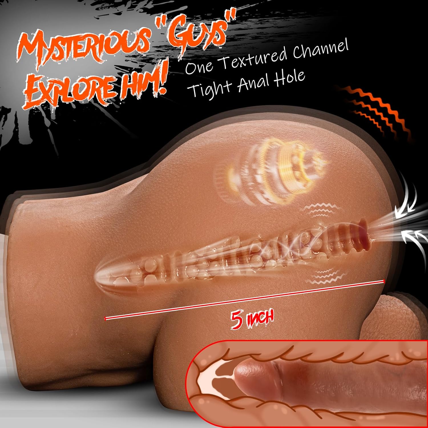 PeepTremor Vibrating 10lbs Anus & Testicles Sex Doll - Image 3