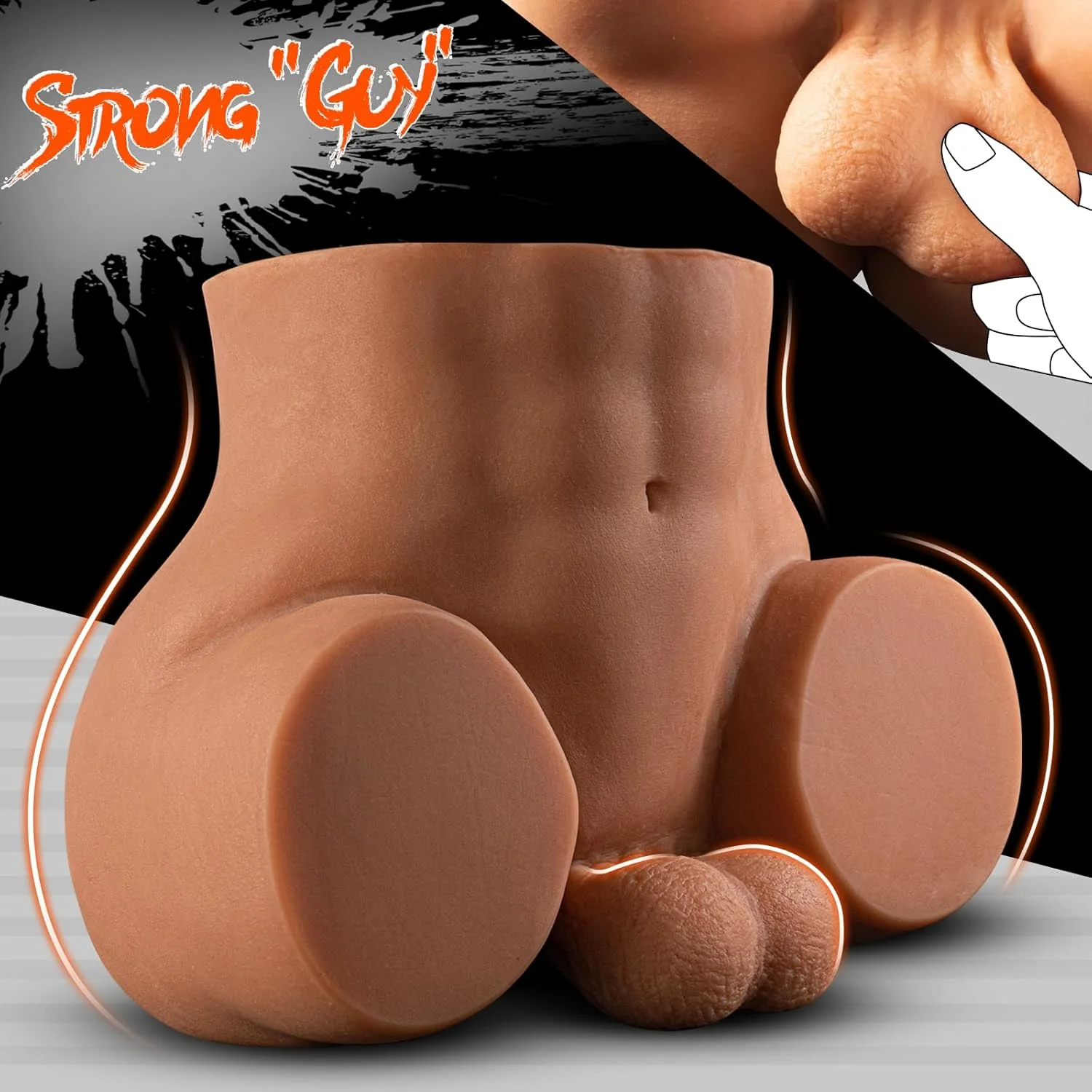 PeepTremor Vibrating 10lbs Anus & Testicles Sex Doll - Image 5