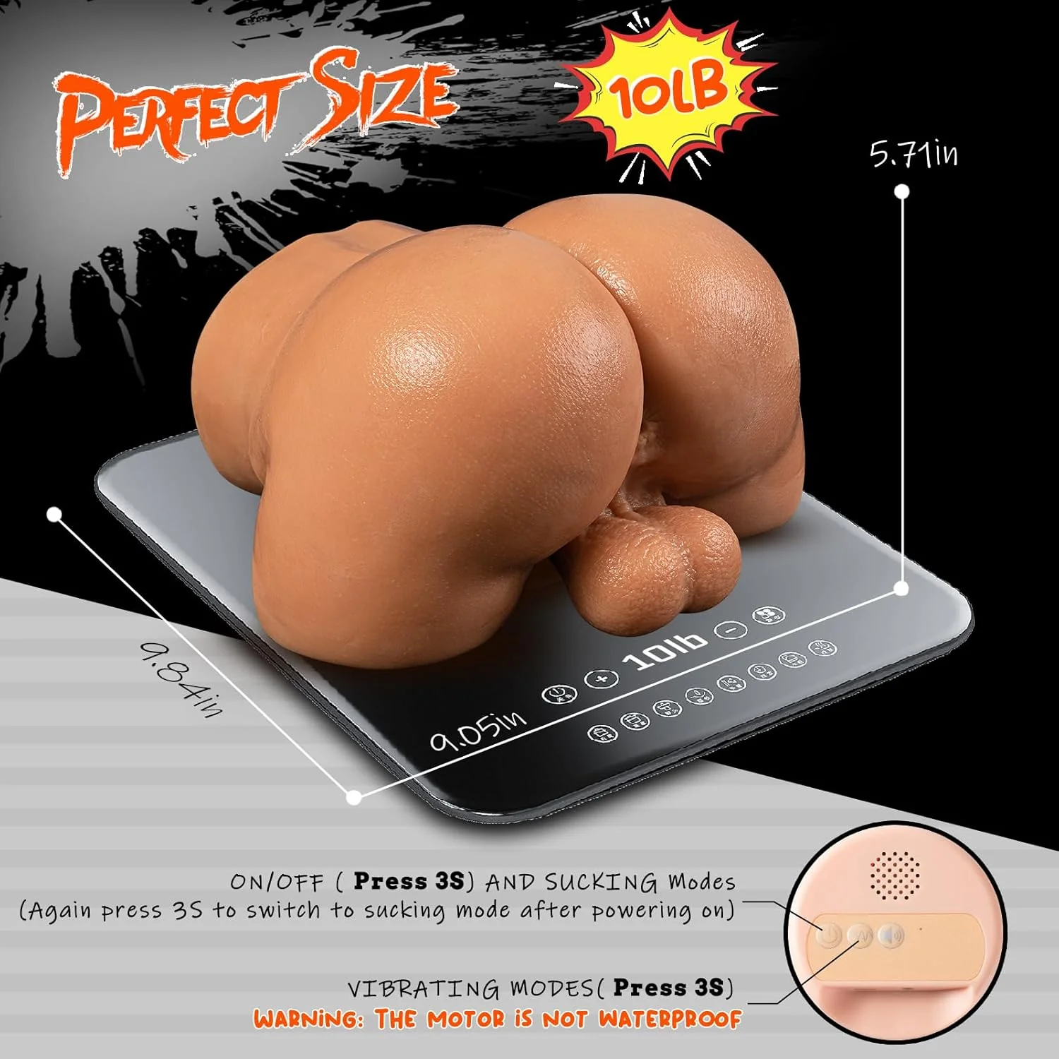 PeepTremor Vibrating 10lbs Anus & Testicles Sex Doll - Image 6