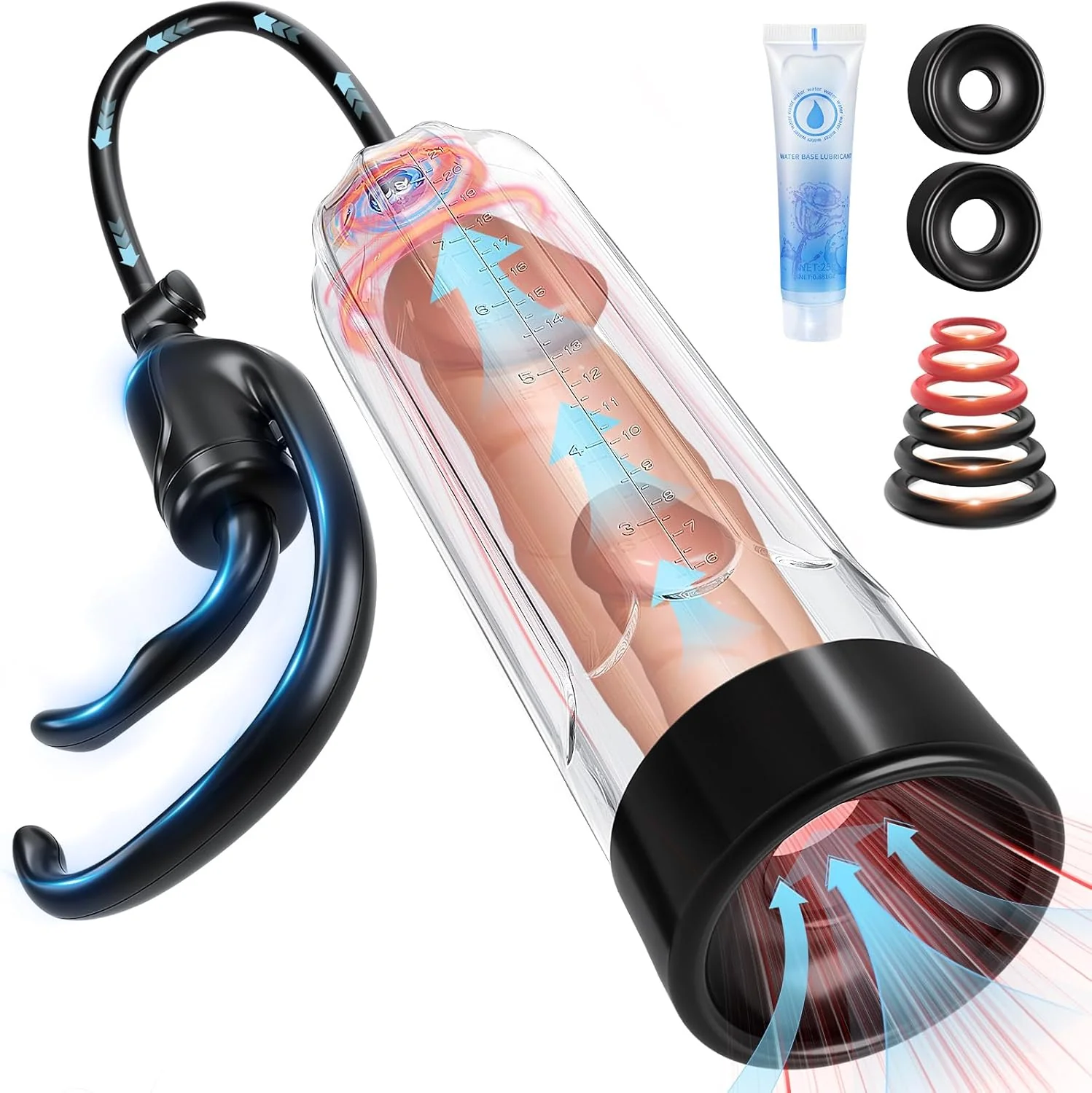 GripCore Manual Penis Pump with Rings & Sleeves