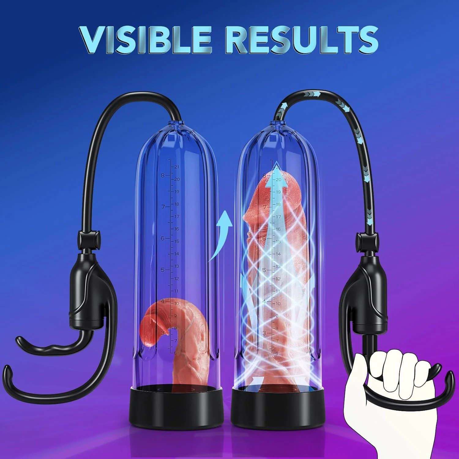 GripCore Manual Penis Pump with Rings & Sleeves - Image 3