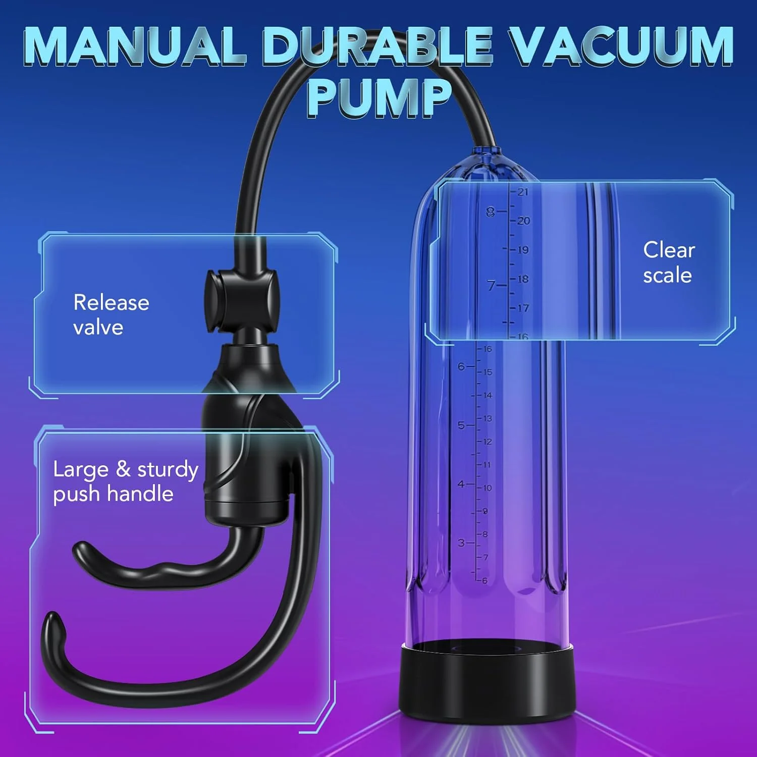 GripCore Manual Penis Pump with Rings & Sleeves - Image 5