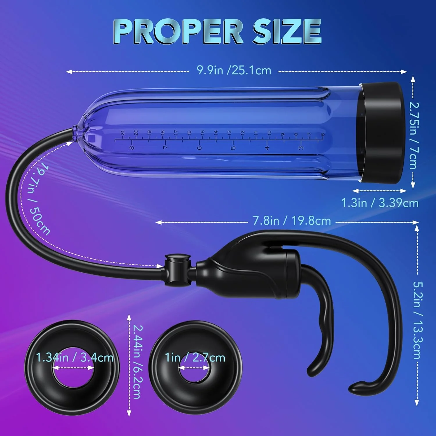 GripCore Manual Penis Pump with Rings & Sleeves - Image 6