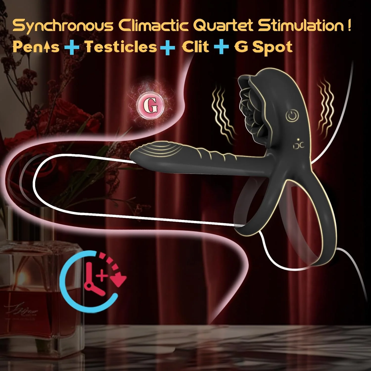 PetalCoreX Cock Ring Extender G-Spot Clit Vibrator 9 Modes - Image 2