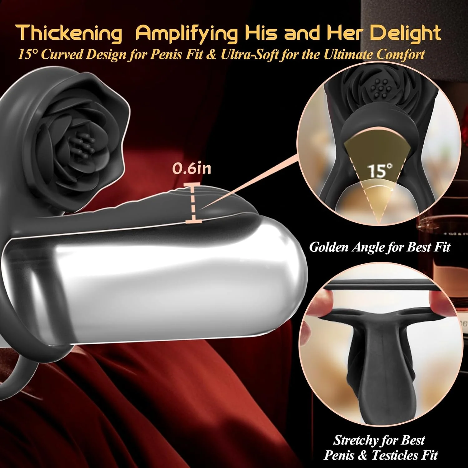 PetalCoreX Cock Ring Extender G-Spot Clit Vibrator 9 Modes - Image 3