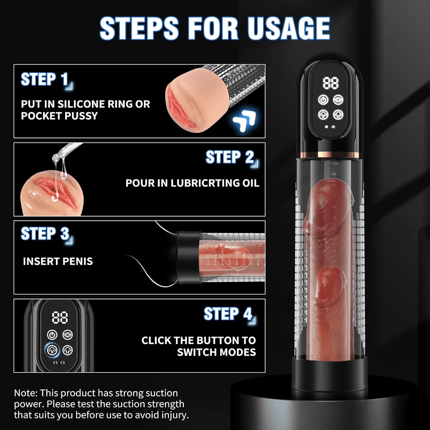PulseVac Electric Penis Pump with Auto Modes & Suction - Image 7