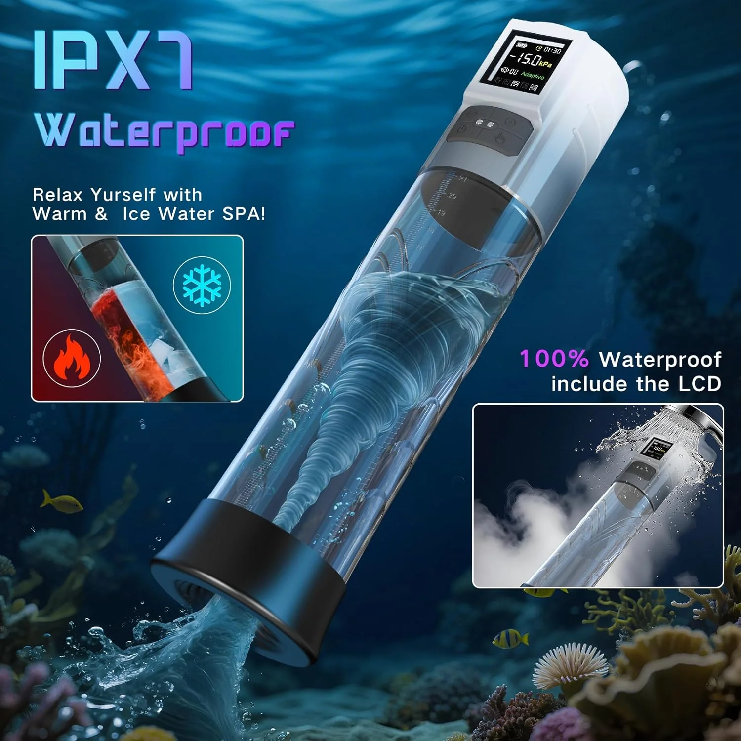 AdaptiX Penis Pump 6 Modes Adaptive LCD - Image 7