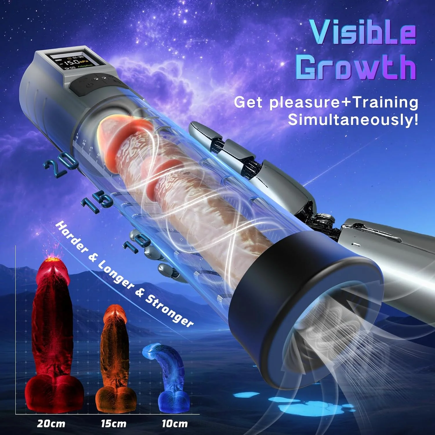 AdaptiX Penis Pump 6 Modes Adaptive LCD - Image 8