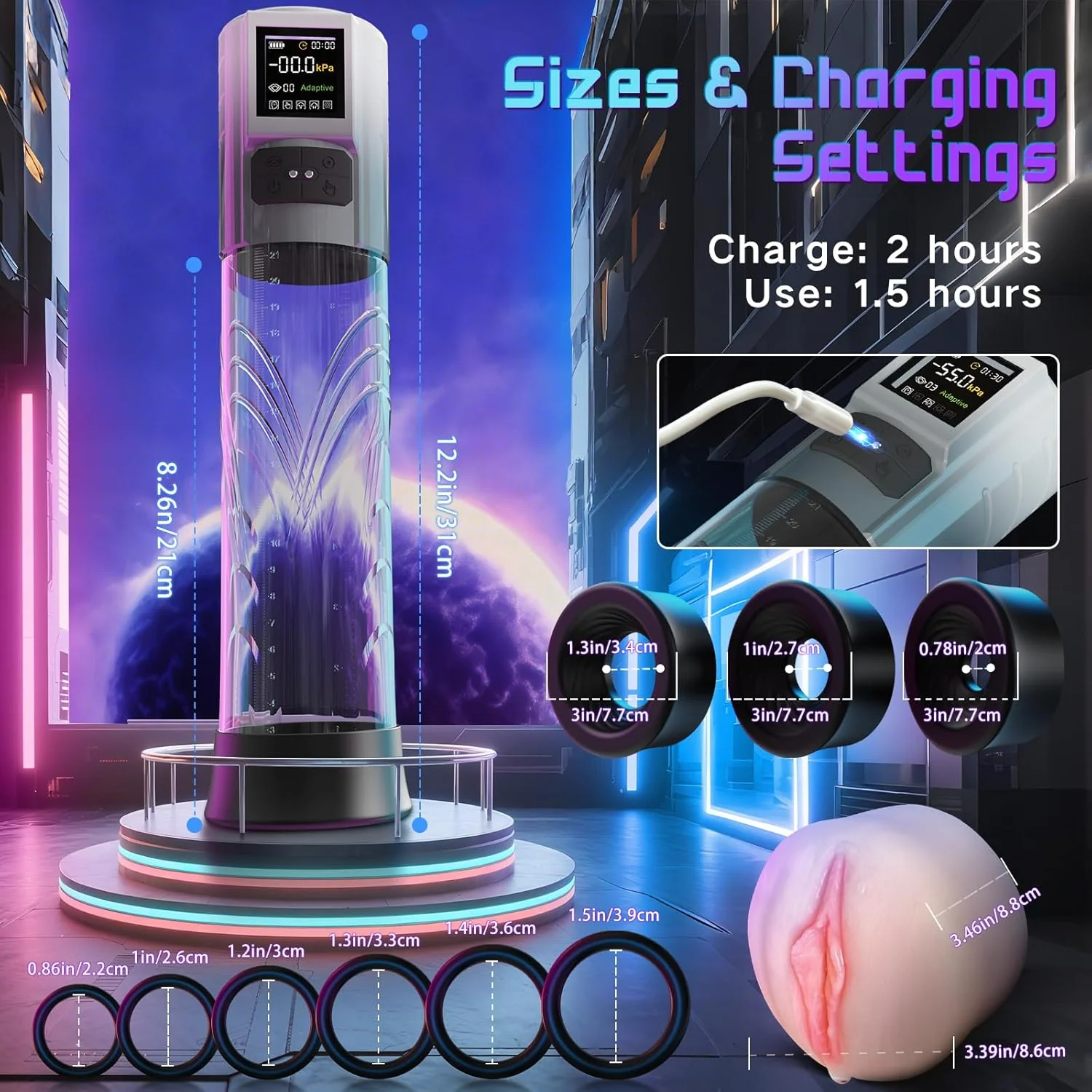 AdaptiX Penis Pump 6 Modes Adaptive LCD - Image 9