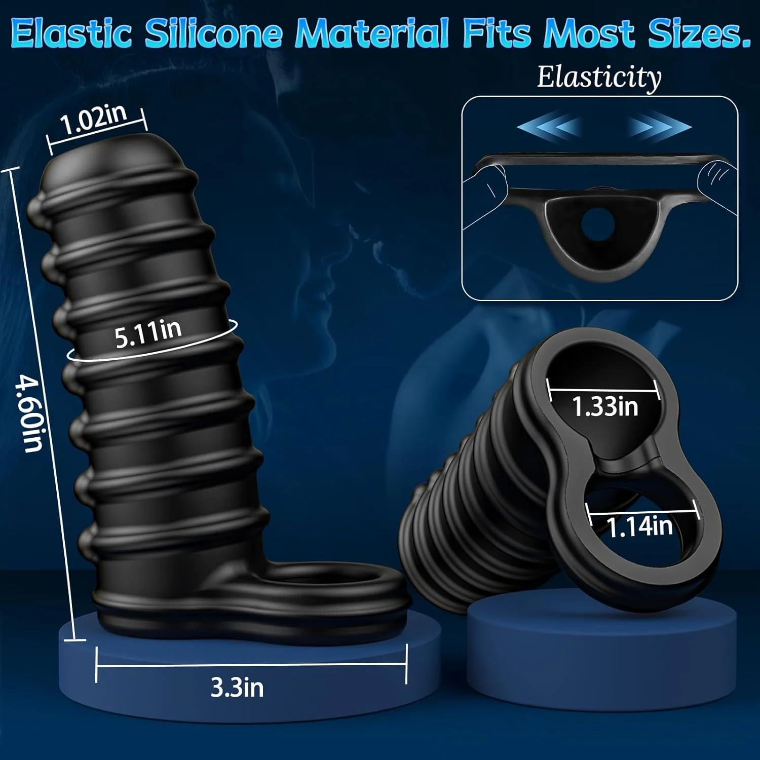 TextureMax Penis Sleeve Girth Enhancer Silicone Ring - Image 3