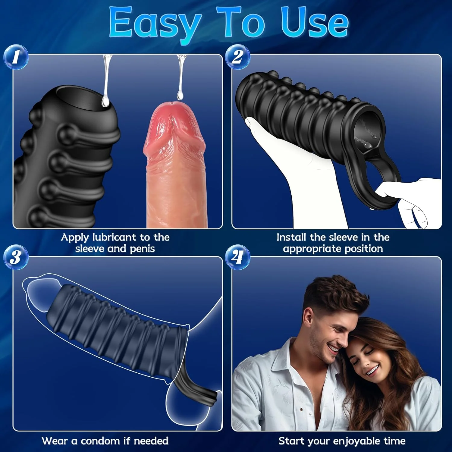 TextureMax Penis Sleeve Girth Enhancer Silicone Ring - Image 5