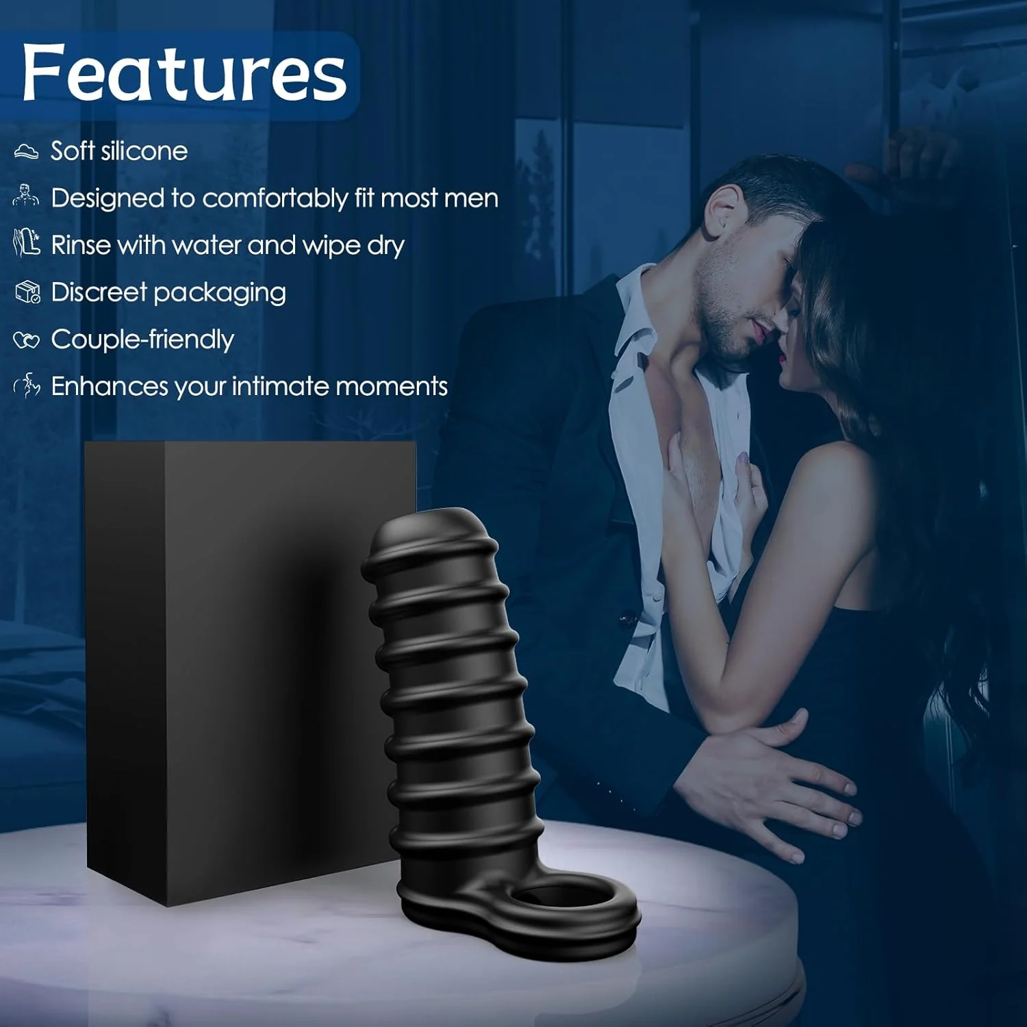 TextureMax Penis Sleeve Girth Enhancer Silicone Ring - Image 7