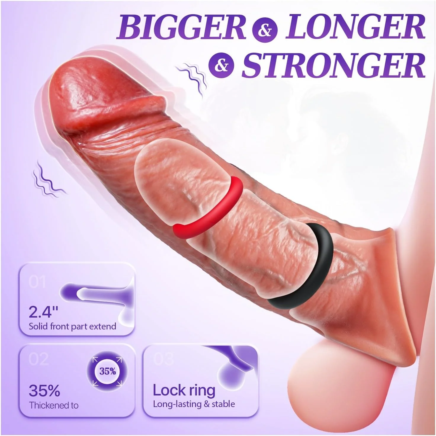 AppSync App Controlled Penis Sleeve Vibrator 5-in-1 Ring - Image 3