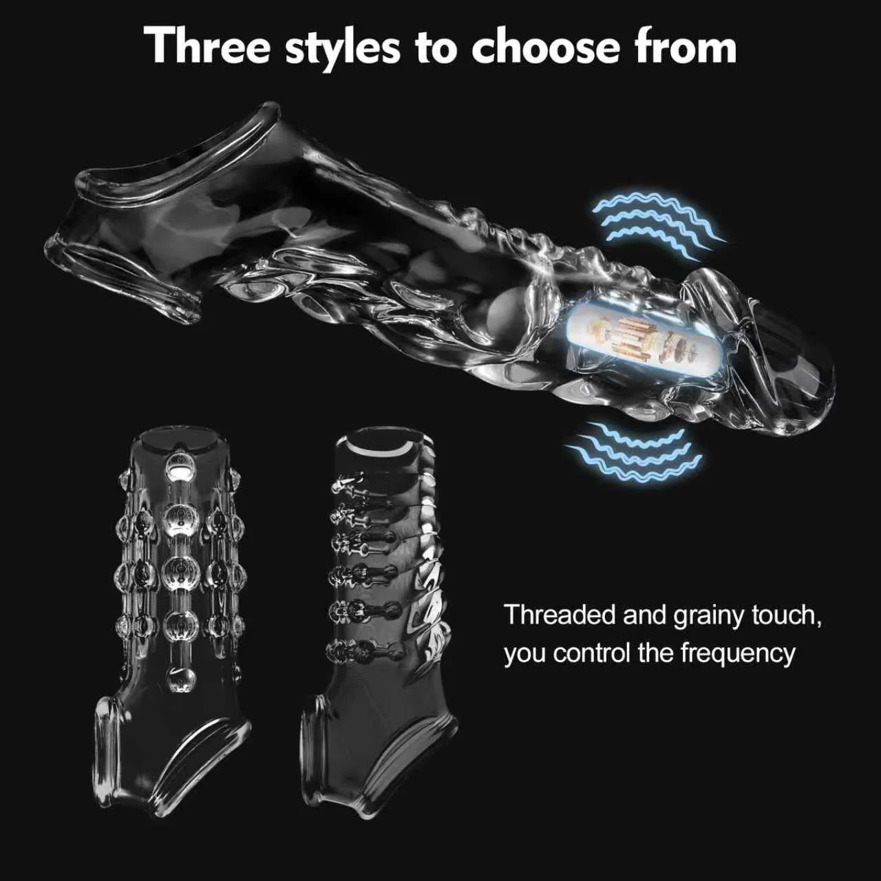 MorphVibe Vibrating Penis Sleeve Set 10 Modes Remote - Image 3