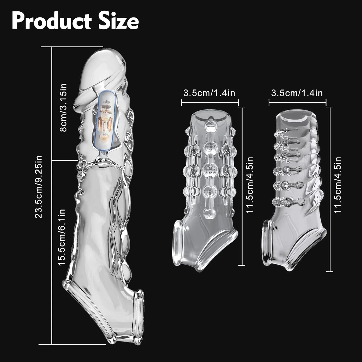 MorphVibe Vibrating Penis Sleeve Set 10 Modes Remote - Image 5