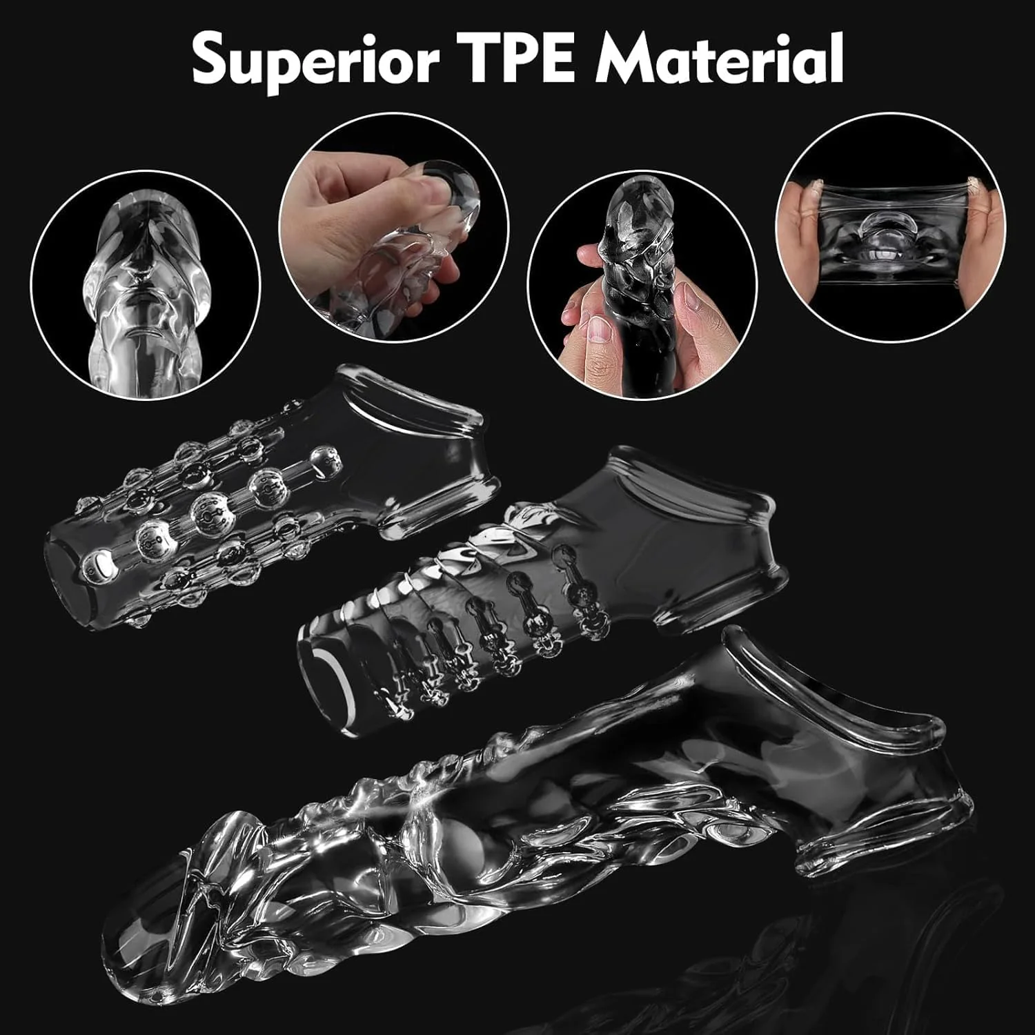 MorphVibe Vibrating Penis Sleeve Set 10 Modes Remote - Image 6