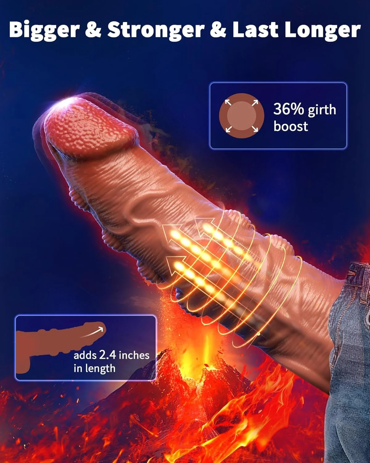 SynexisX App Control Penis Sleeve 10 Modes Silicone Ring - Image 3