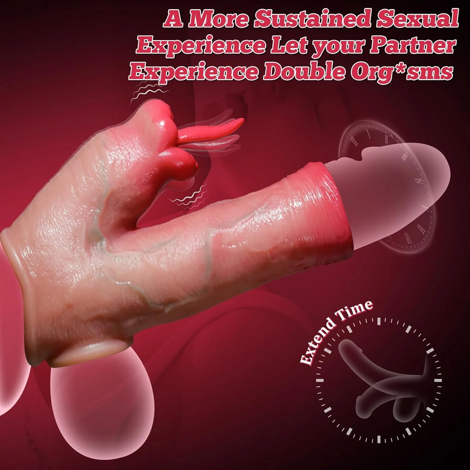 TongueVolt Vibrating Penis Sleeve Ring 10 Modes Remote - Image 3