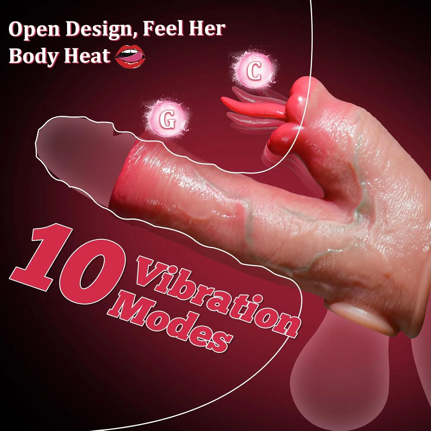 TongueVolt Vibrating Penis Sleeve Ring 10 Modes Remote - Image 4