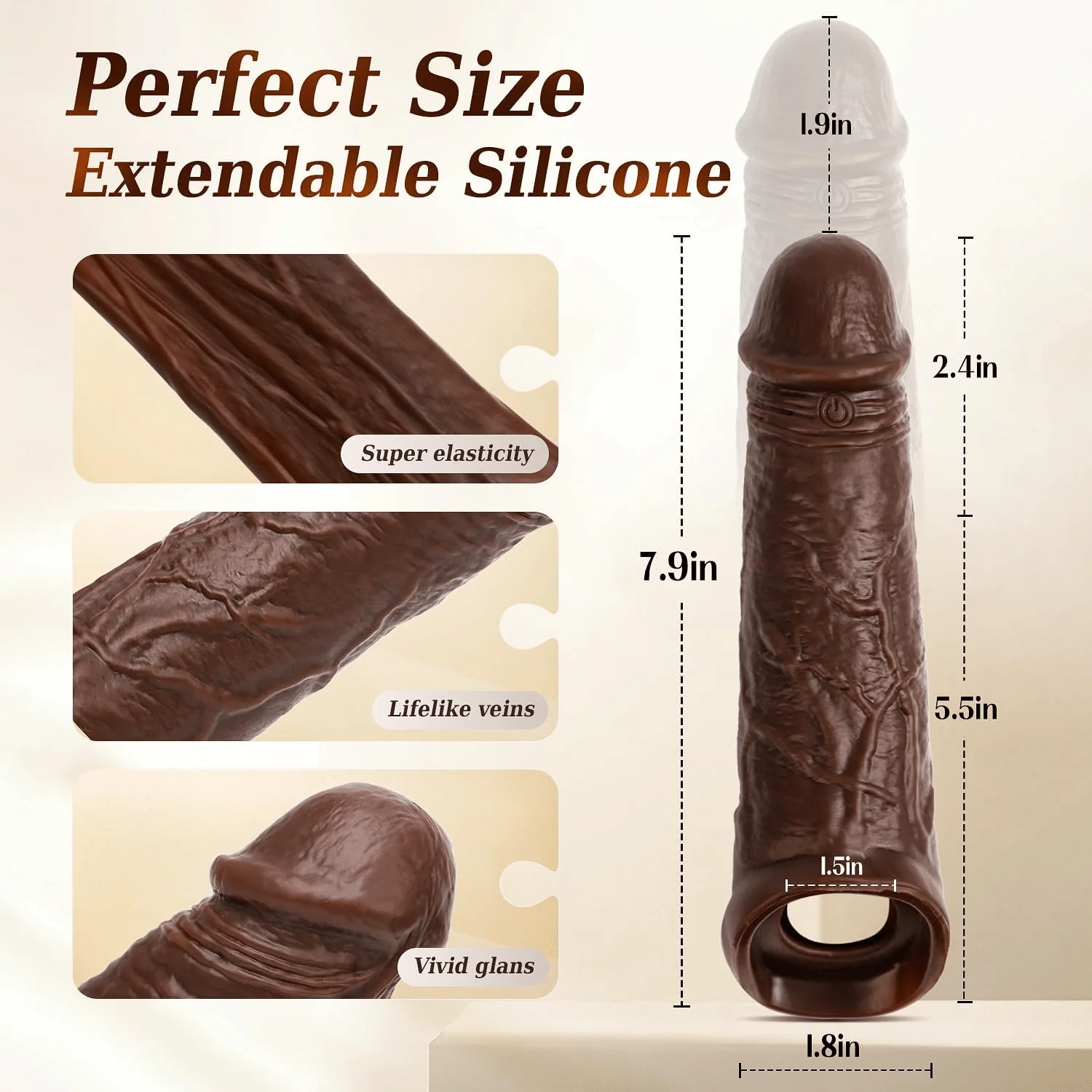 CoreSync App Control Penis Sleeve Vibrator 5-in-1 Ring - Image 6