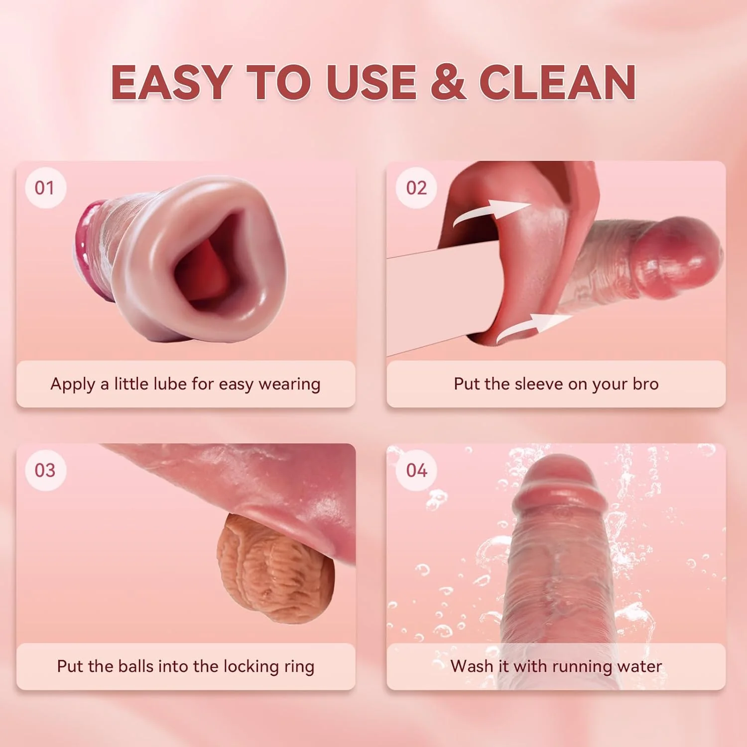 VenoPulse Vibrating Penis Sleeve 10 Modes Girth Enhancer - Image 6