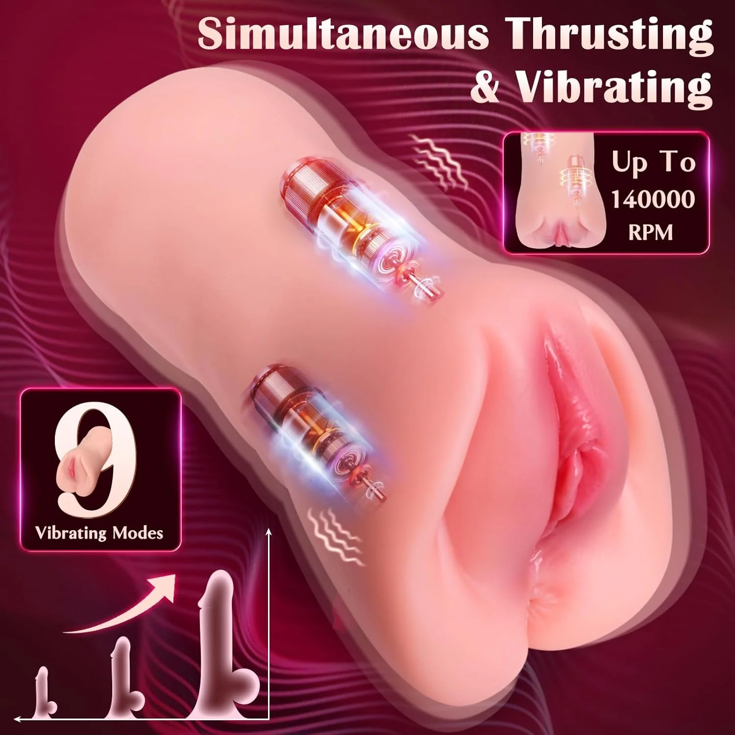 SyncPulse App-Controlled Thrusting Pocket Pussy 9 Modes - Image 3