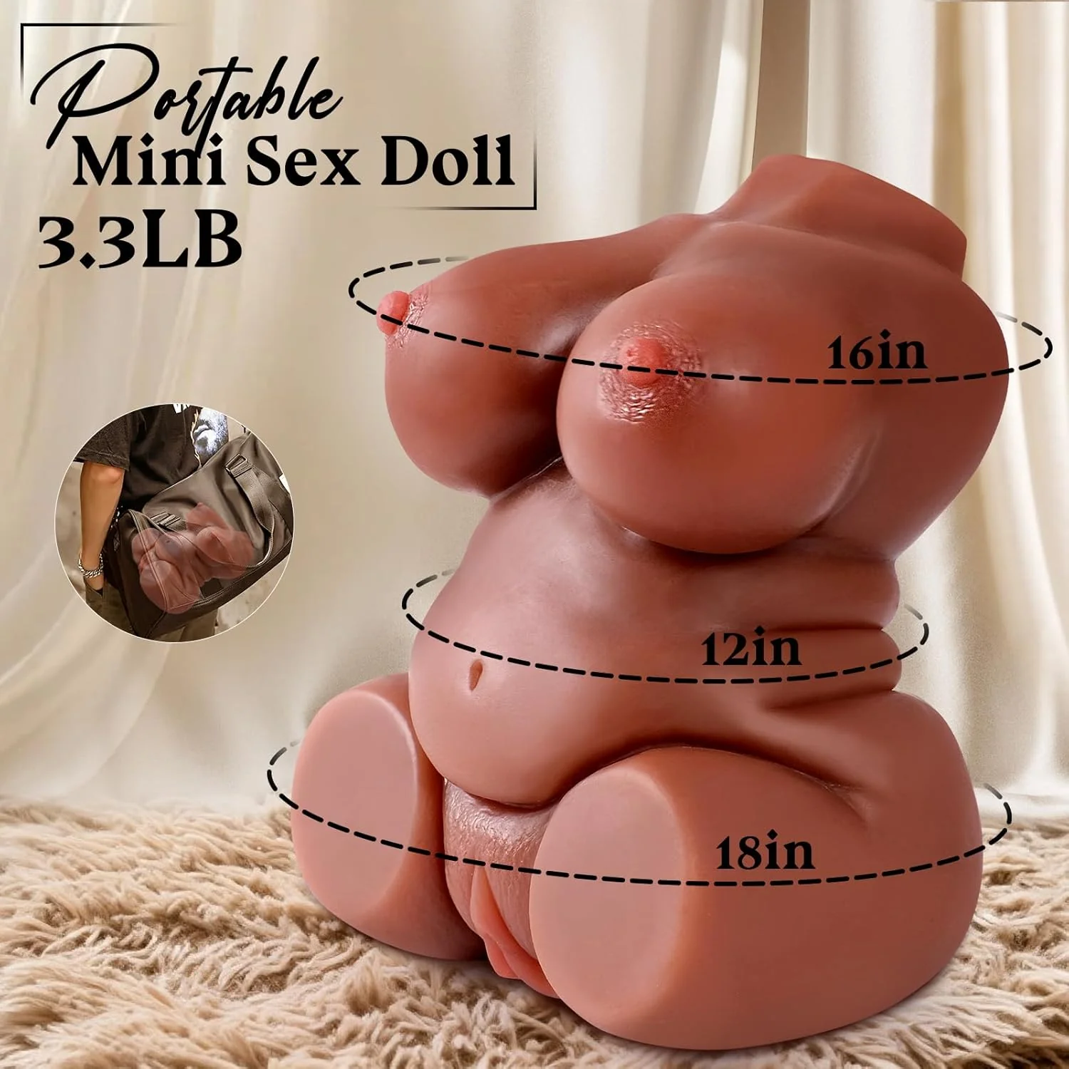 CurveLite 3.3LB Portable Dual Channel Torso Sex Doll - Image 5